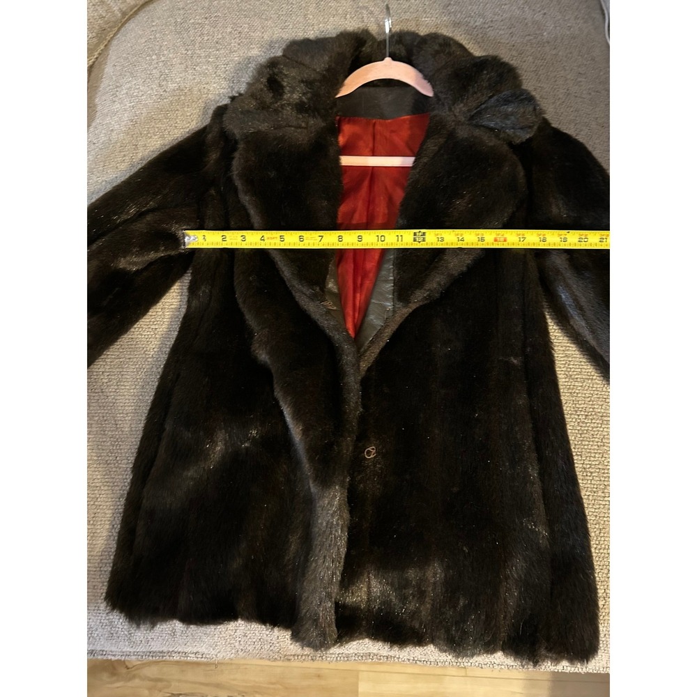 Olympia Fashions Vintage Faux Fur Coat Dark Brown Womens Small NO TAG USA Made - Picture 9 of 11